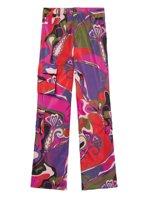 Pucci Orchidee Print Cargo Pants in Purple