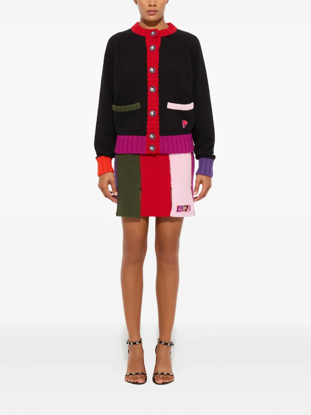 Pucci Color-block Pocket Cardigan In Black