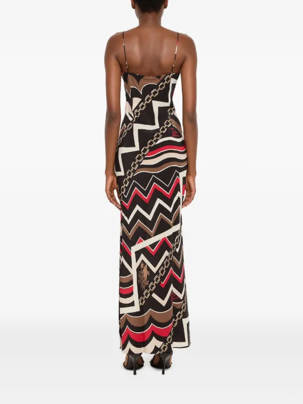 Emilio Pucci Geometric-print Silk Dress - Black