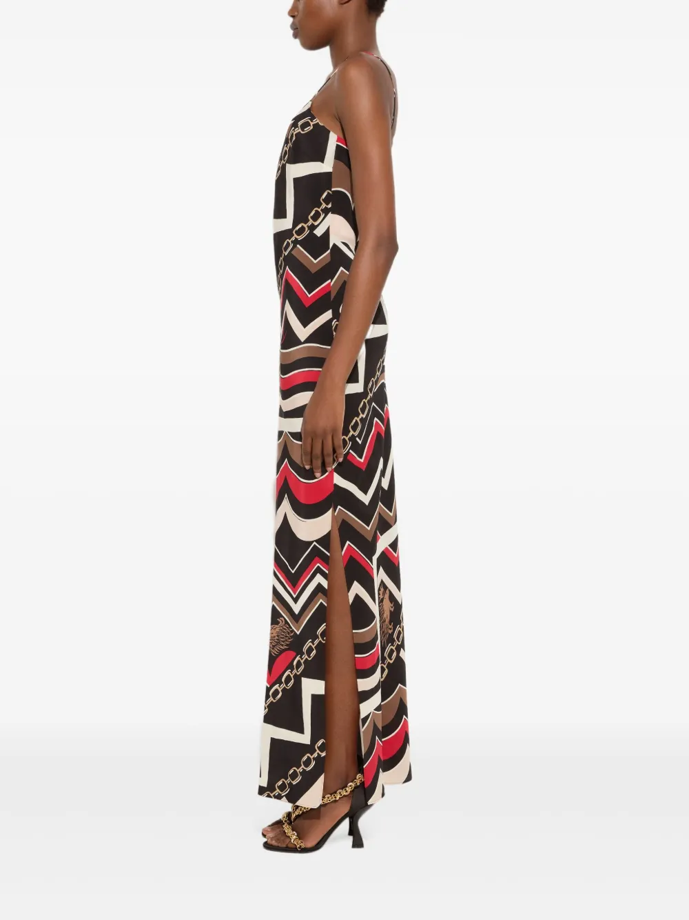 PUCCI Maxi-jurk met Istrice-print Zwart