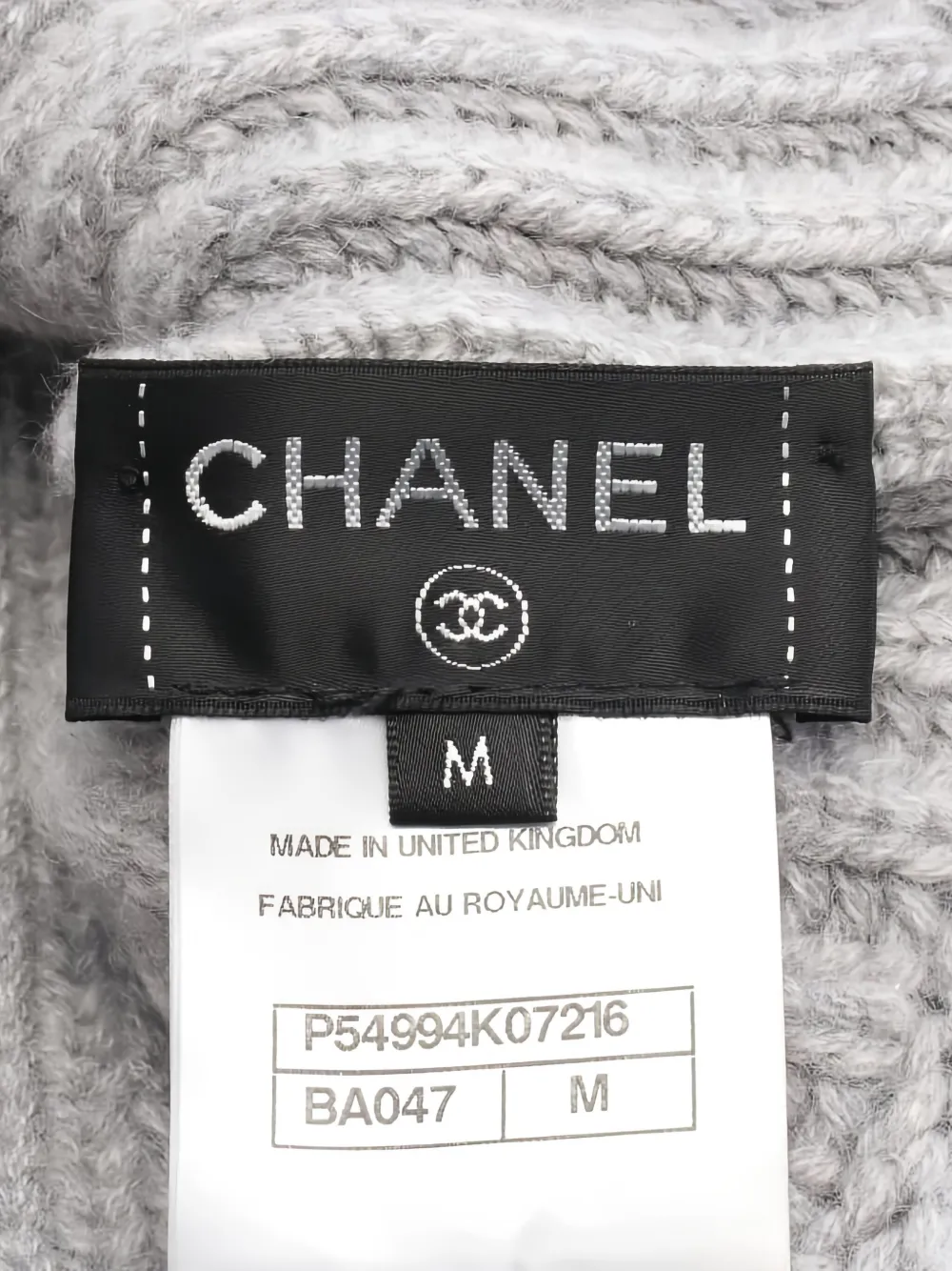 Pre-owned Chanel Coco Mark Cashmere Beanie Hat In Gray