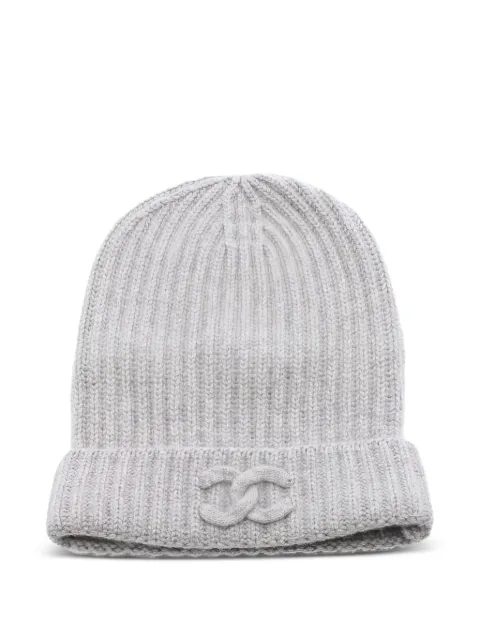 CHANEL Pre-Owned Coco Mark cashmere beanie hat