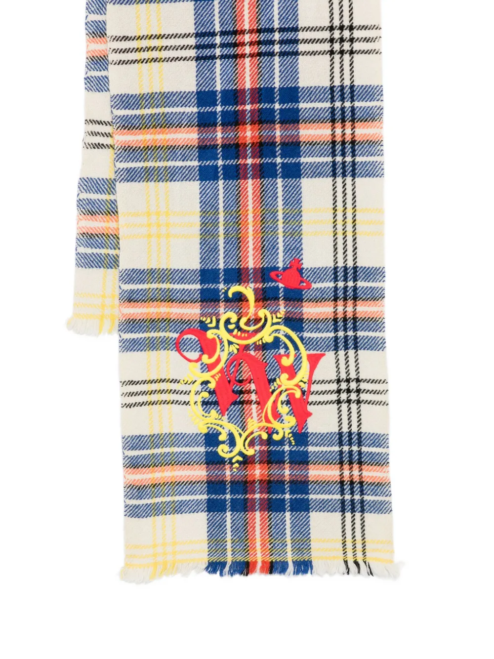 Vivienne Westwood Yak tartan-pattern scarf - Blauw