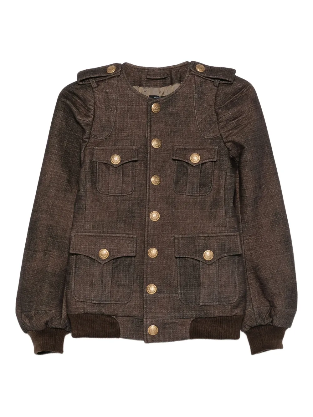 R13 mélange-effect multi-pocket jacket | Brown | Image 1