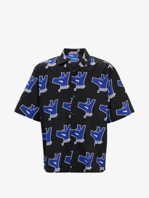 HUGO graphic-print short-sleeved shirt