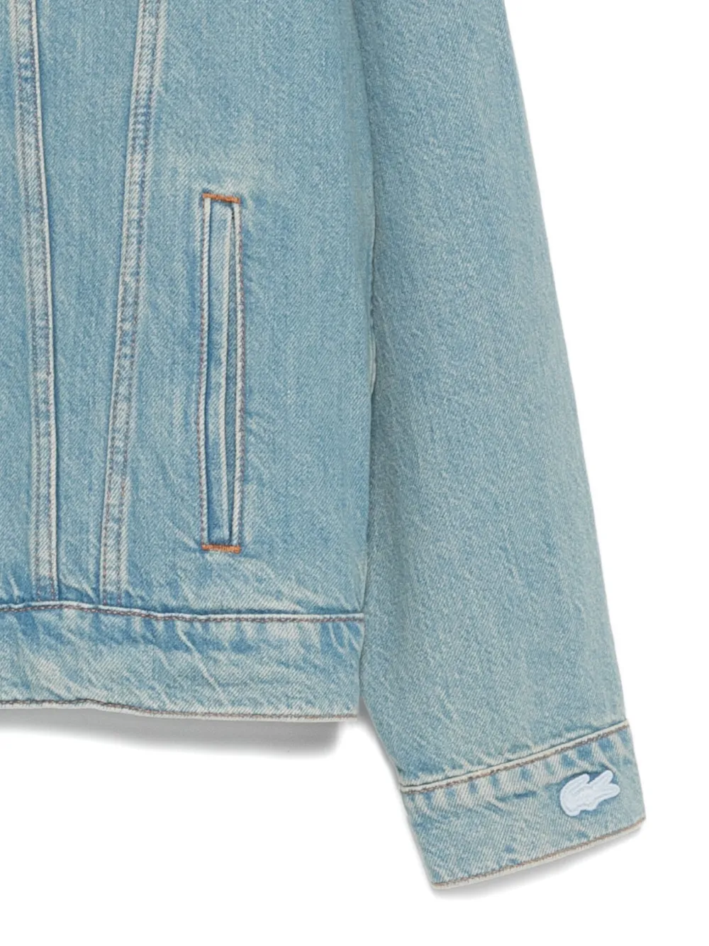 Lacoste Crocodile denim jack Blauw