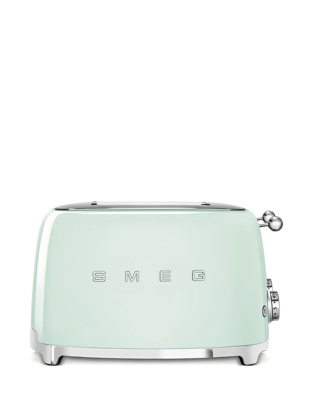 Smeg chrome-tone detailing Plissé four-toaster | verde | Image 1