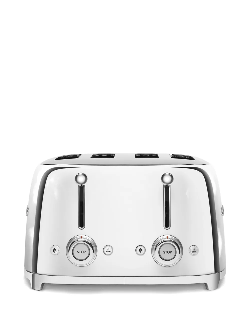  Smeg Tostadora Stop Button Plissé - Plateado 