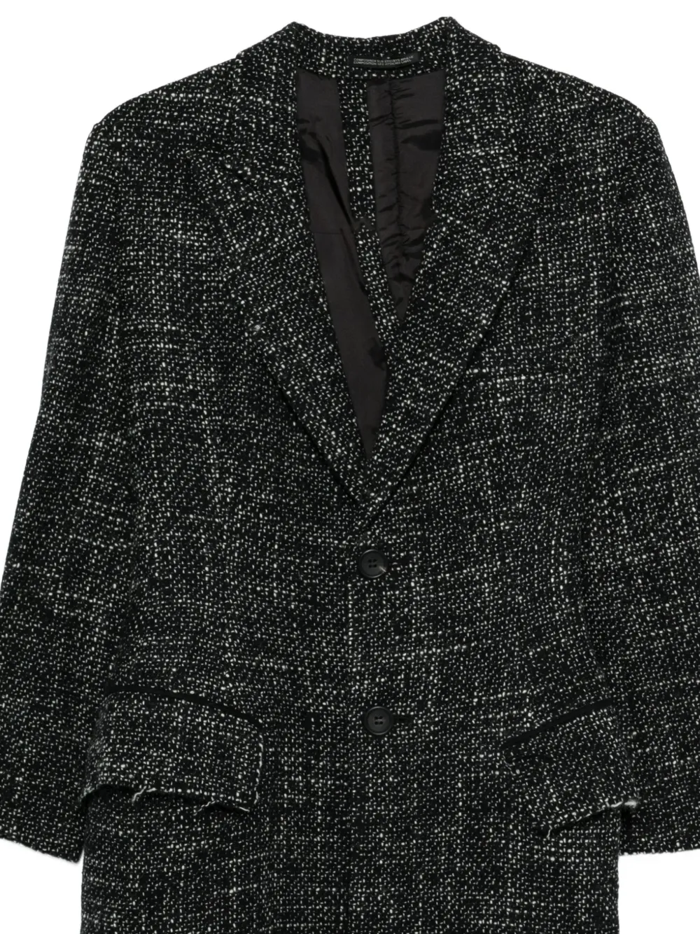 Yohji Yamamoto Tweed jas Zwart