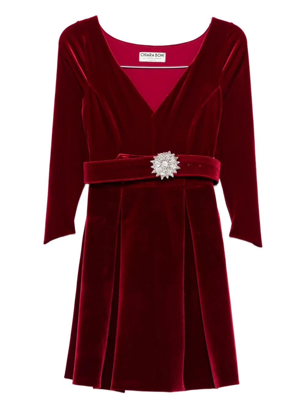 CHIARA BONI La Petite Robe embellished belted dress - Rosso