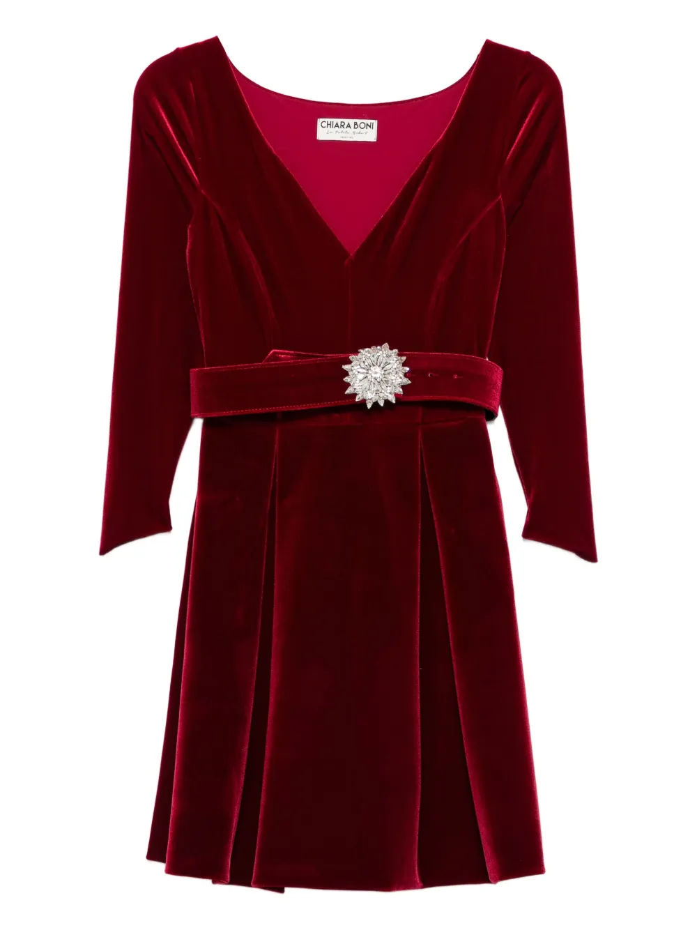 CHIARA BONI La Petite Robe embellished belted dress - Rosso