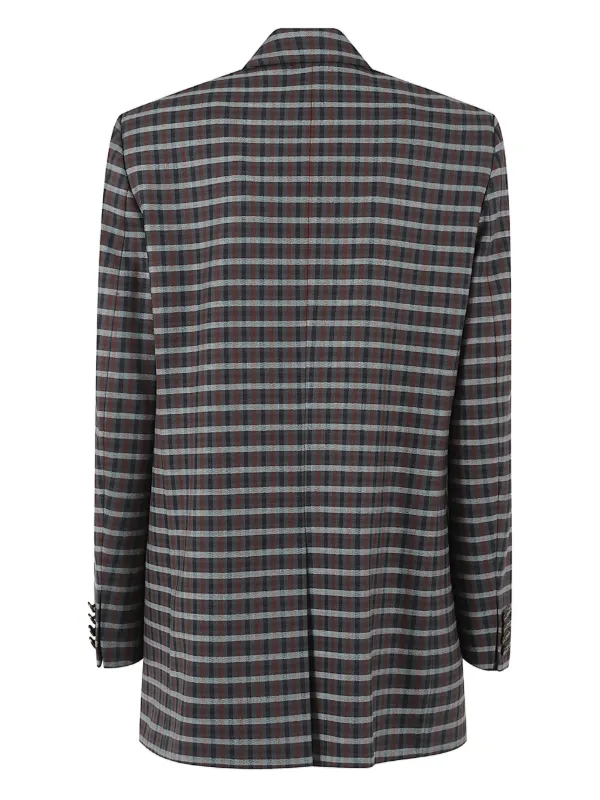 ETRO チェック ダブルジャケット | グレー | FARFETCH JP