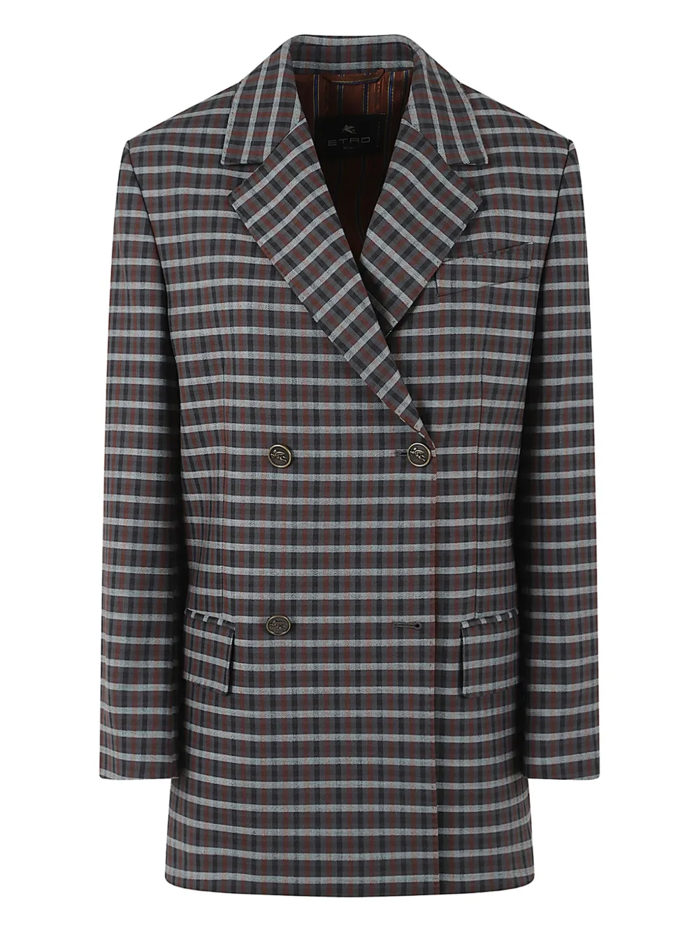 ETRO checked double-breasted jacket | Grey | Image 1