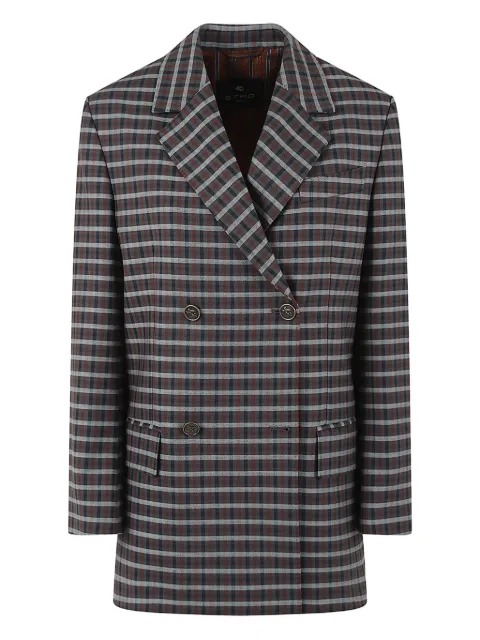ETRO checked double-breasted jacket