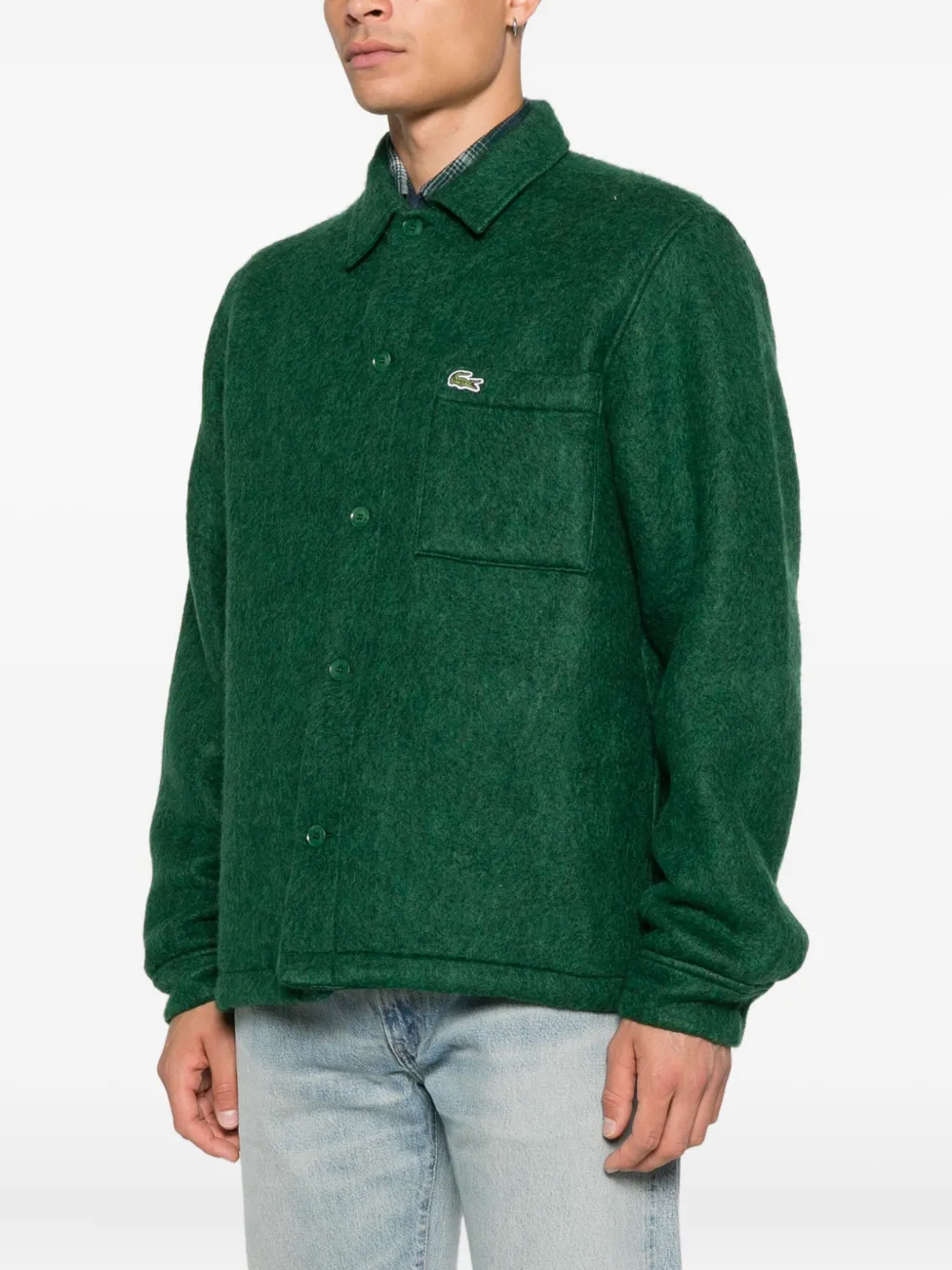 Lacoste Overhemd met logopatch Groen