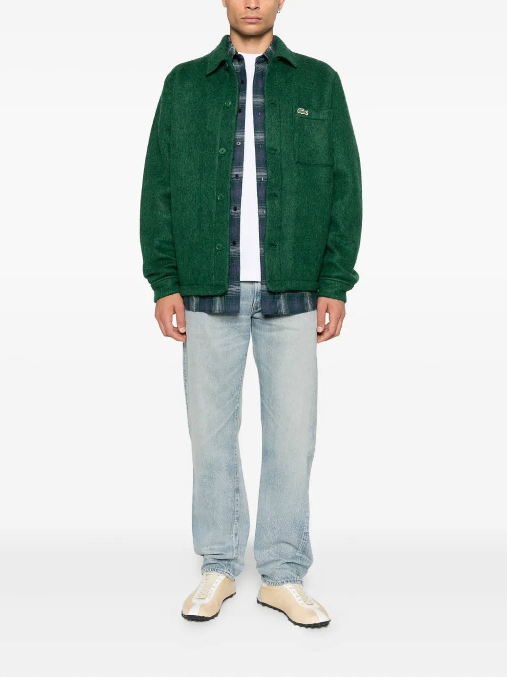 Lacoste Overhemd met logopatch - Groen