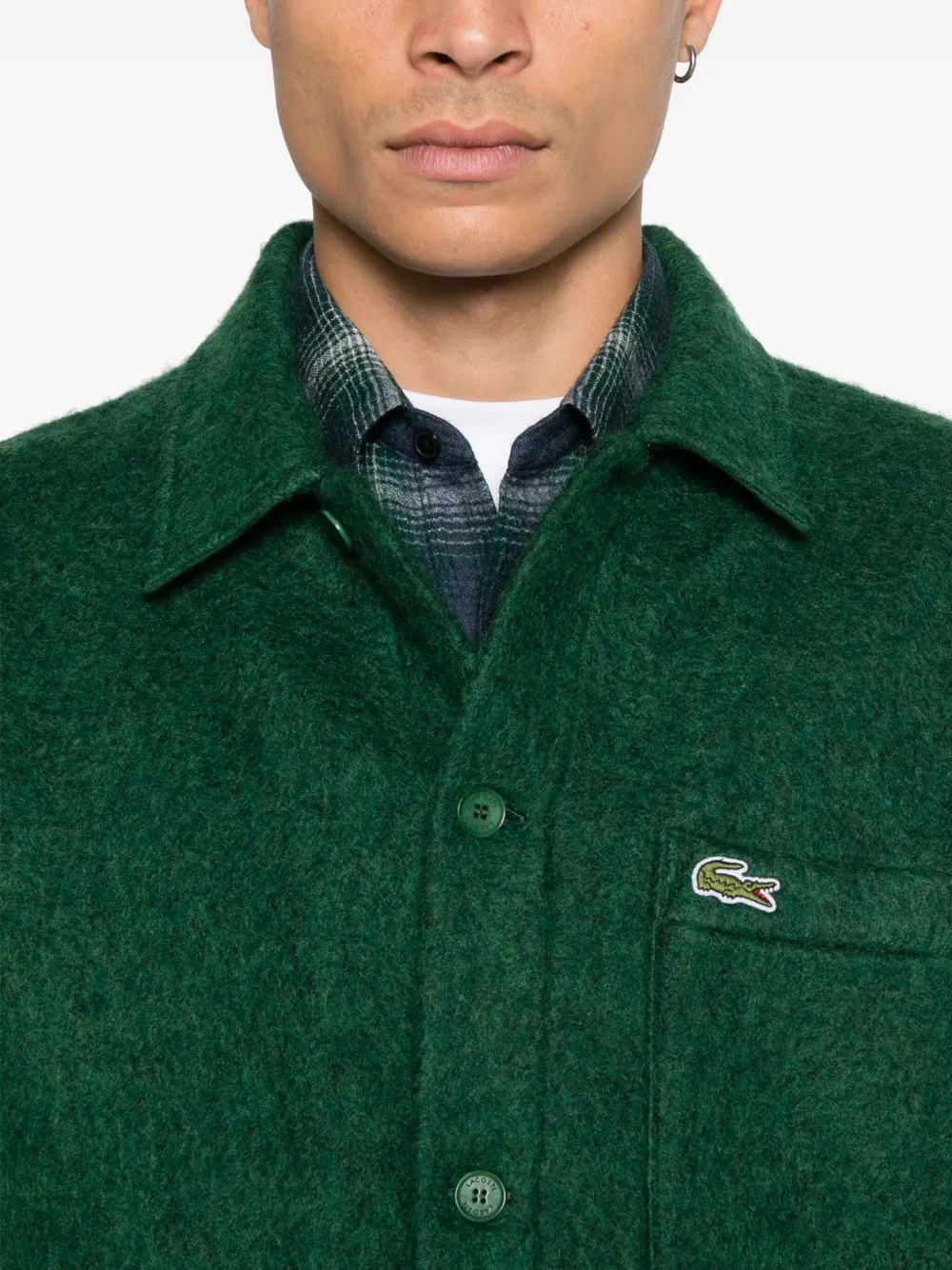 Lacoste Overhemd met logopatch Groen