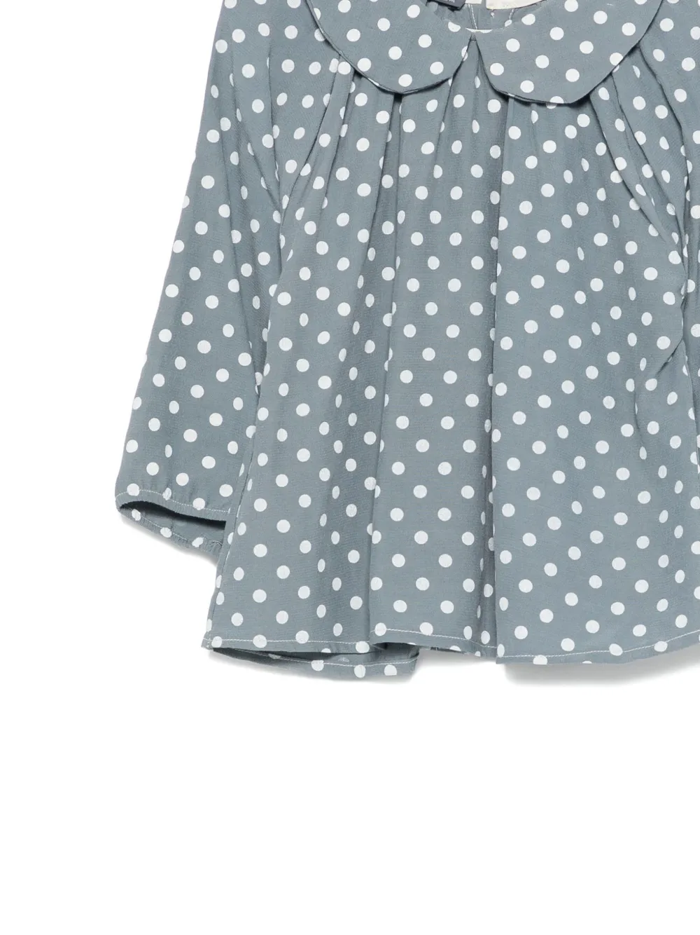 Minimu' Polka Dot Collared Top In Gray
