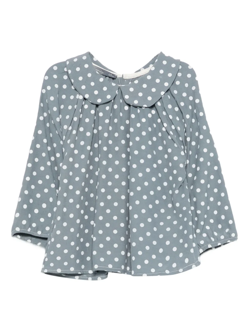 minimù polka dot collared top - Grey
