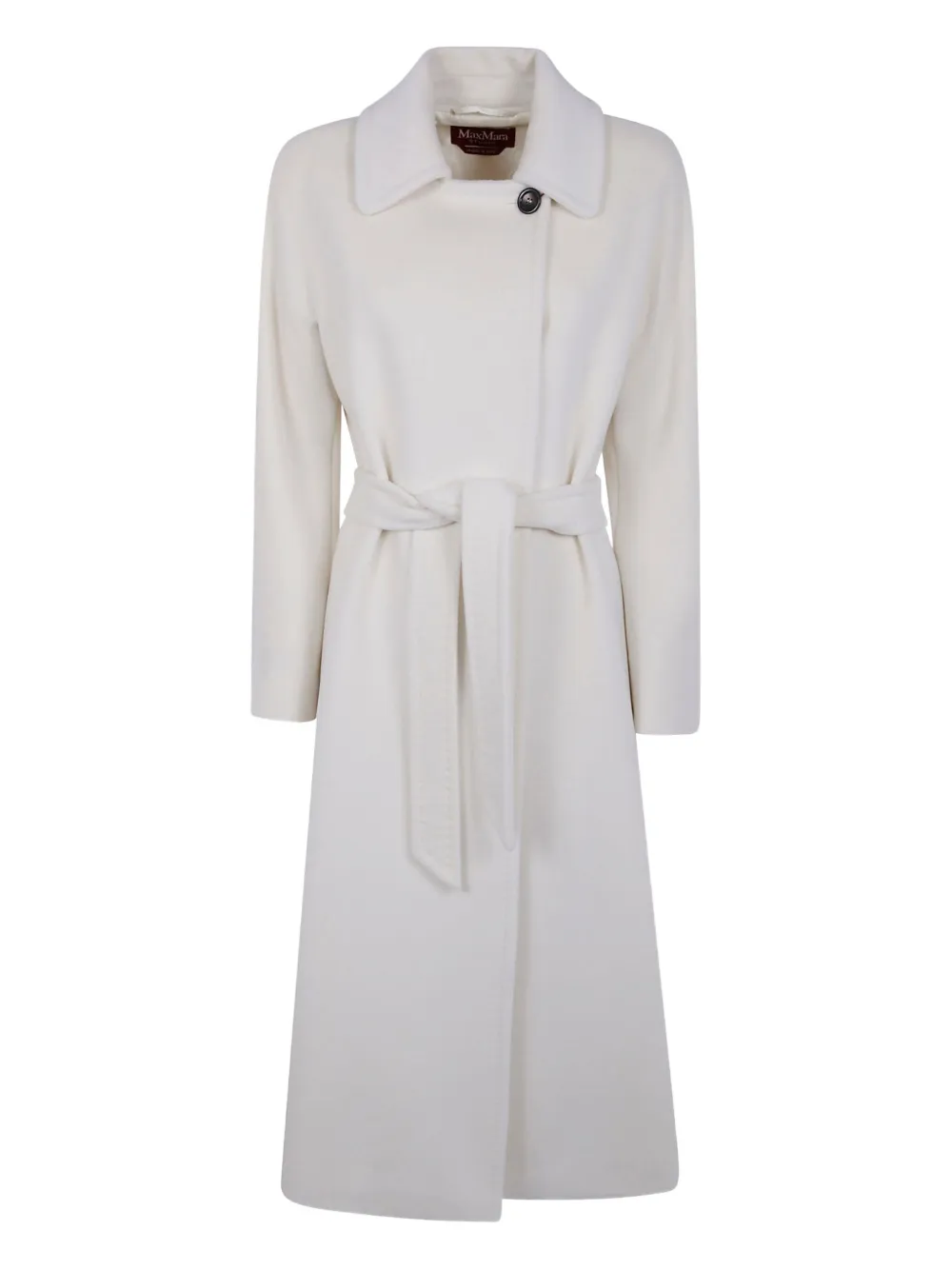Max Mara belted wool coat - ホワイト Max Mara belted wool coat - ホワイト