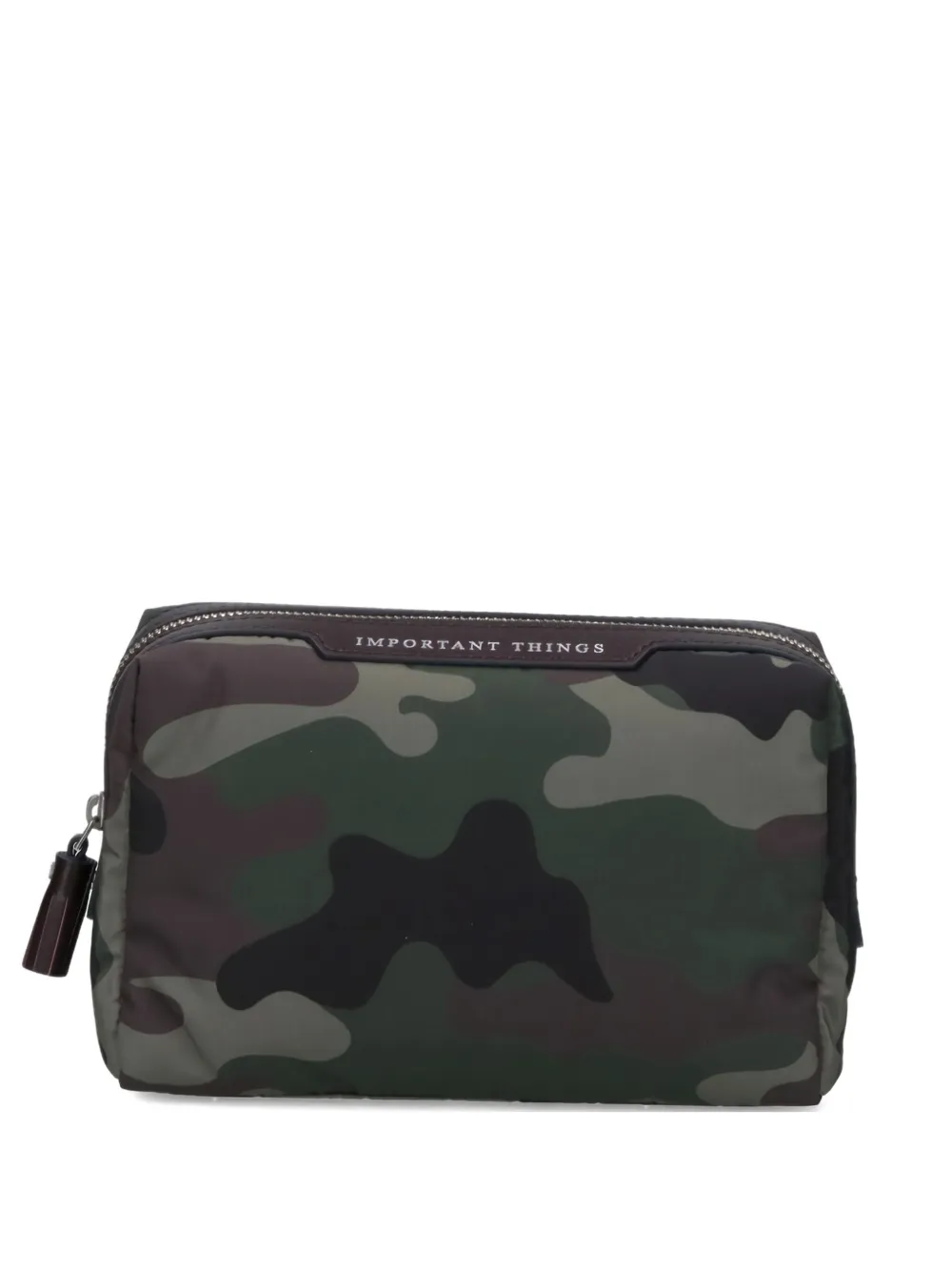 Anya Hindmarch Camouflage Zip Clutch Bag In Green