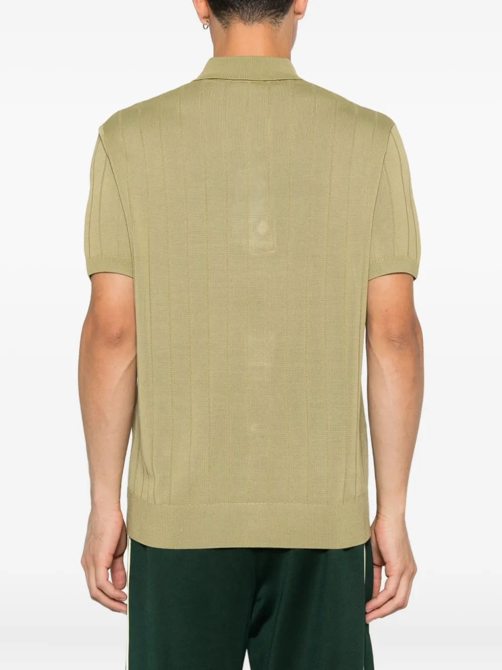 Lacoste Geribbeld poloshirt met knopen Groen