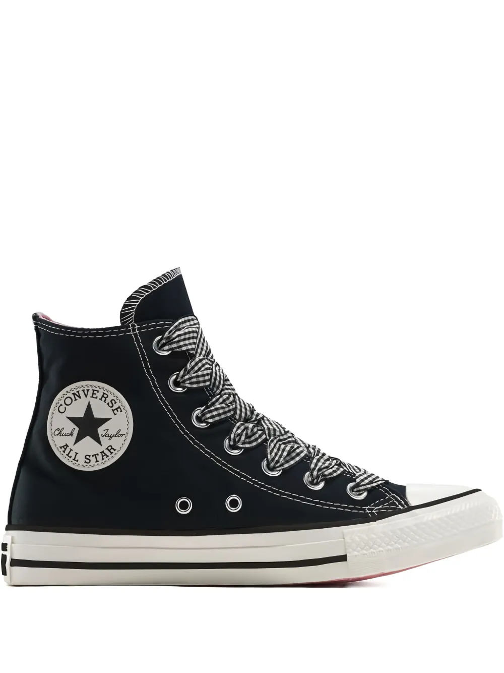 Converse Chuck Taylor All Star High "Gingham Laces" sneakers Zwart