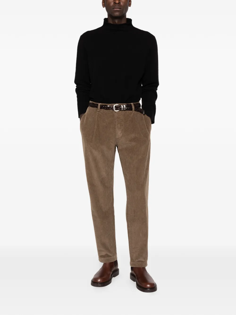 Original vintage style high-neck sweater - Zwart