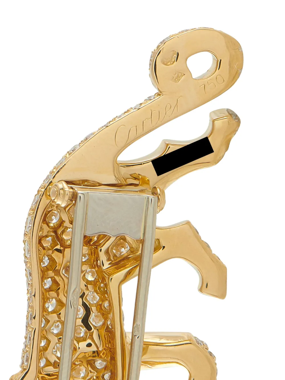 Pre-owned Cartier 18k Yellow Gold Panthère Diamond Brooch