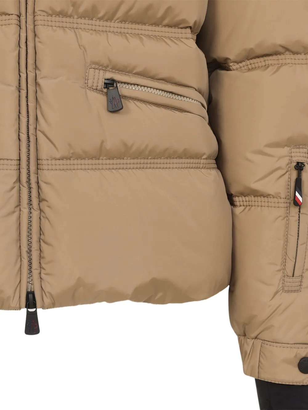 Moncler Grenoble Gewatteerd jack met ribfluwelen kraag Beige
