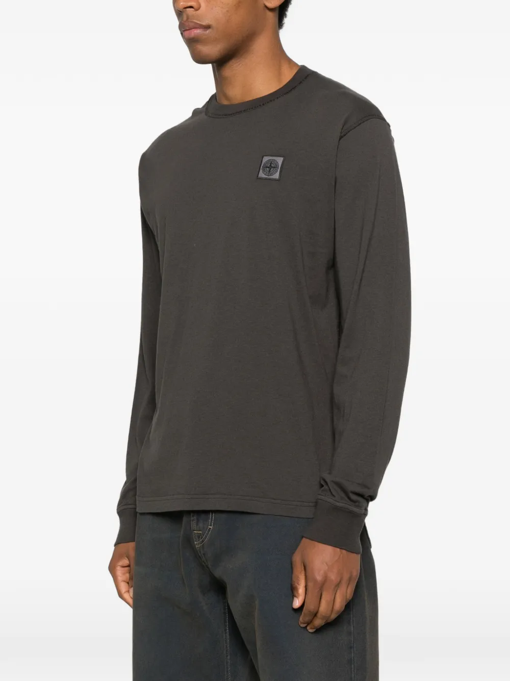 Stone Island T-shirt met logopatch Grijs