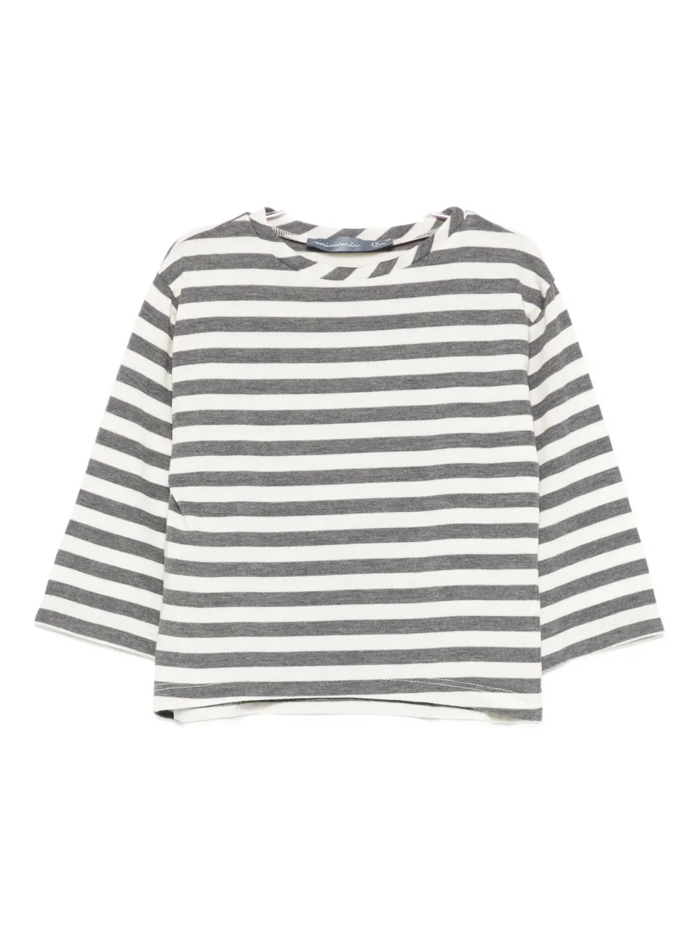 Minimu' Striped Baby Top In Gray