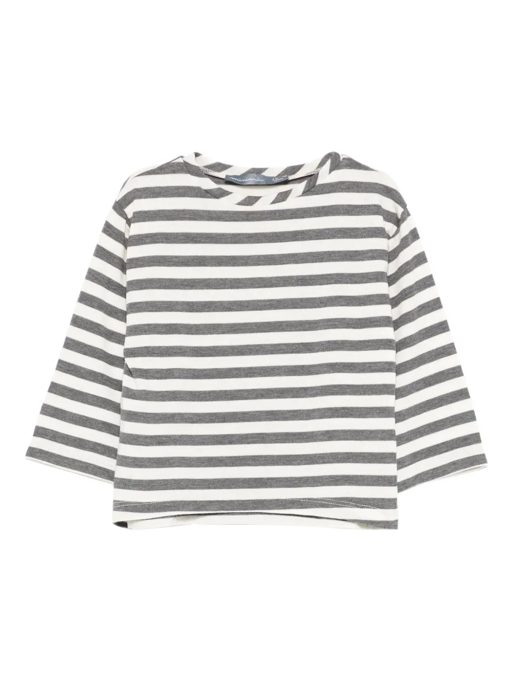 minimù striped baby top | Grey | Image 1