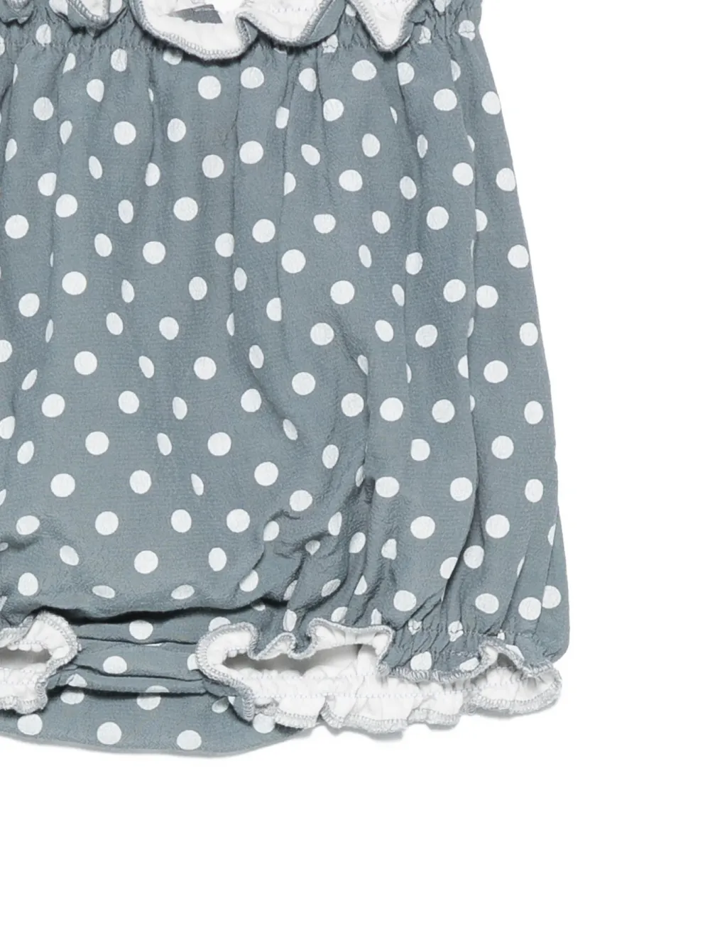 Minimu' Polka-dot Ruffled Shorts In Gray