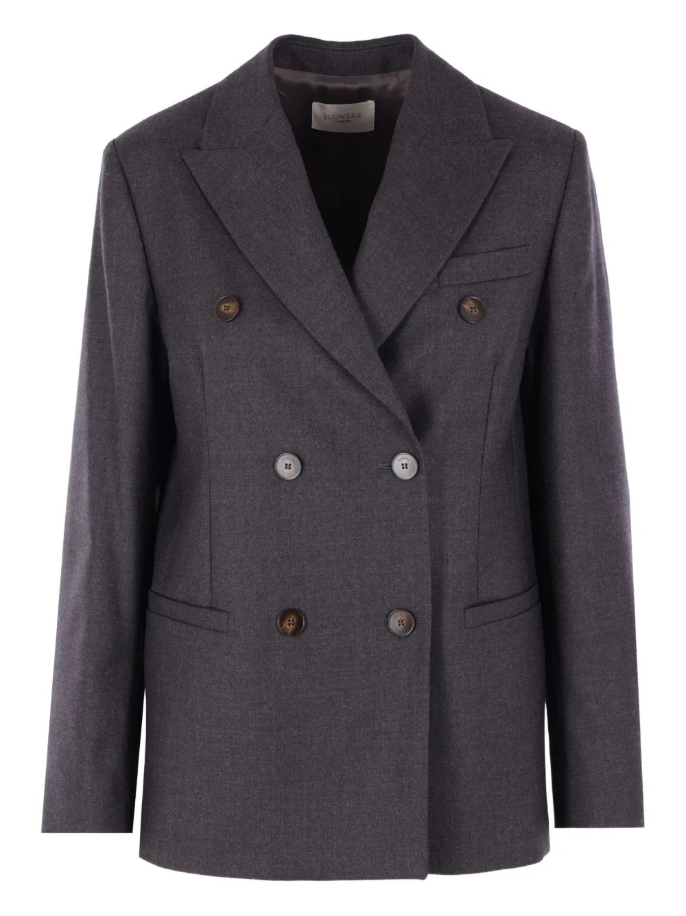Montedoro Double-breasted Peaked-lapels Blazer In Gray