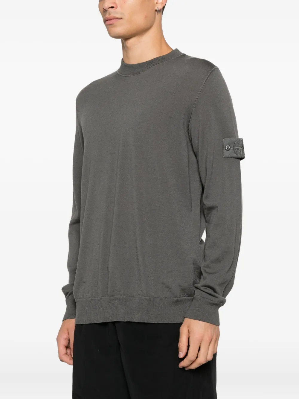Stone Island Sweater met logopatch Grijs