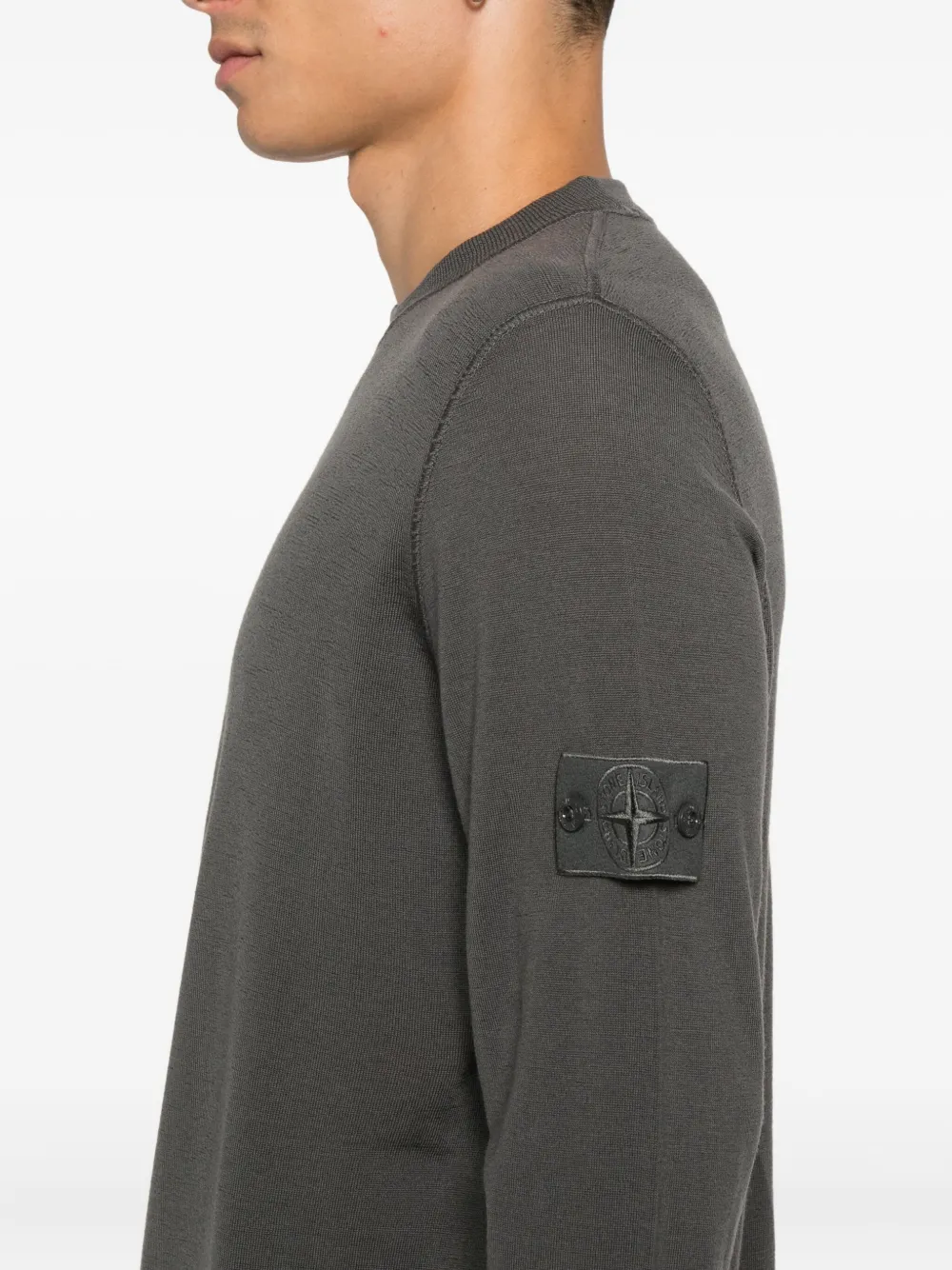 Stone Island Sweater met logopatch Grijs