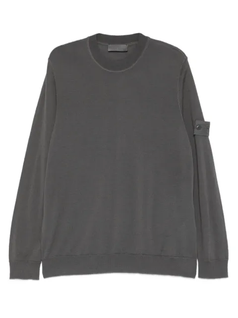 Stone Island logo-patch crew-neck sweater
