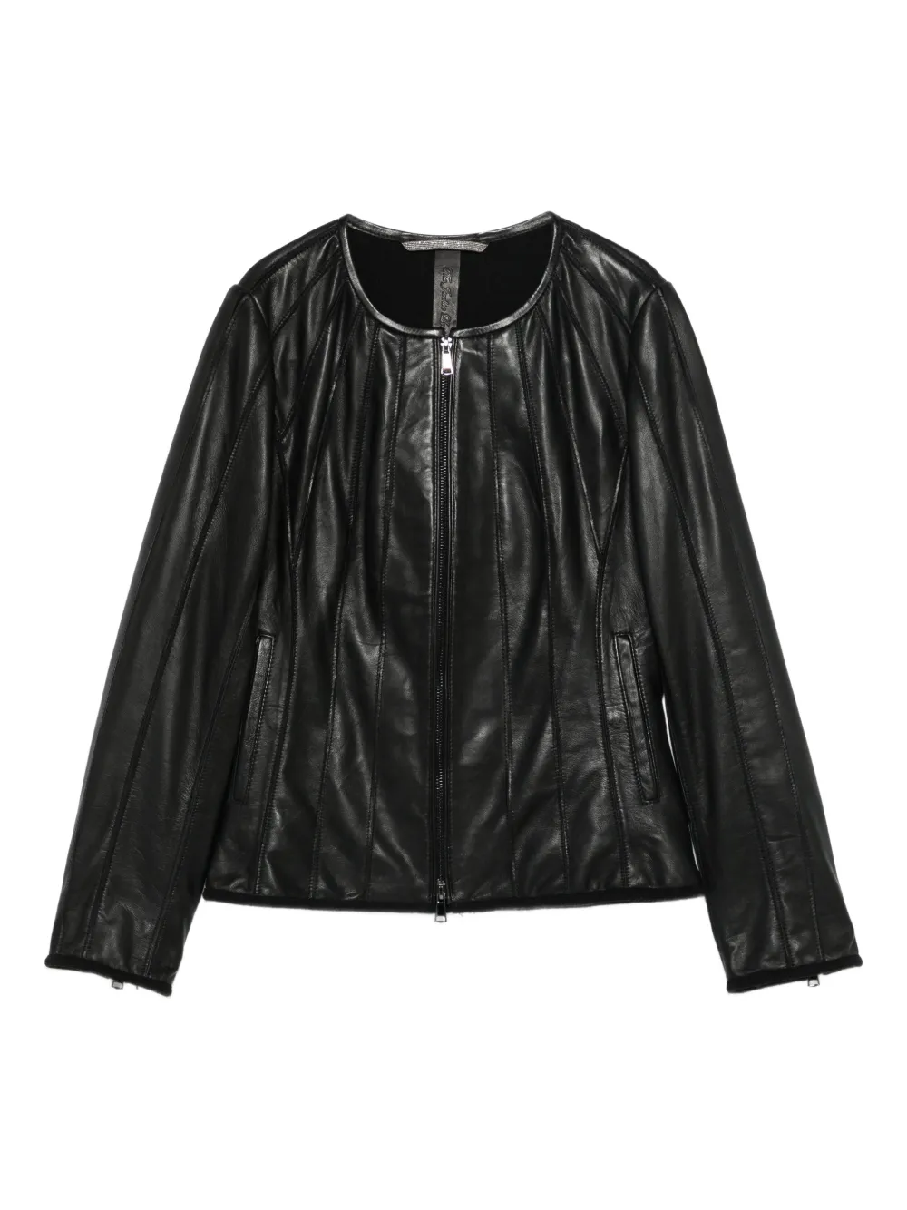 The Jackie Leathers Galaxia Zip Leather Jacket In Black