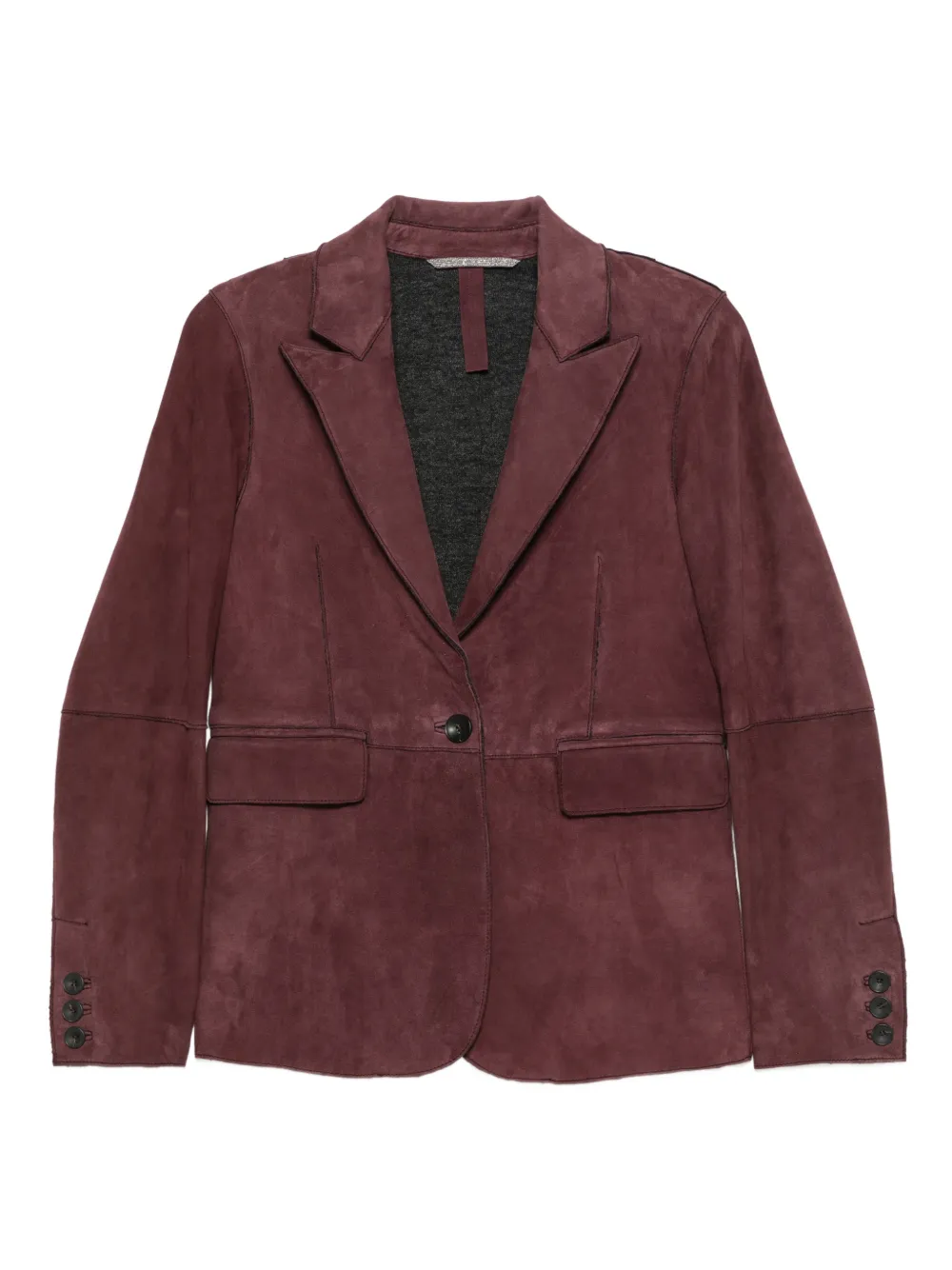 The Jackie Leathers Bahia Pocket Leather Jacket In Burgundy
