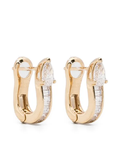 Anita Ko 18K yellow gold Saturn diamond huggies