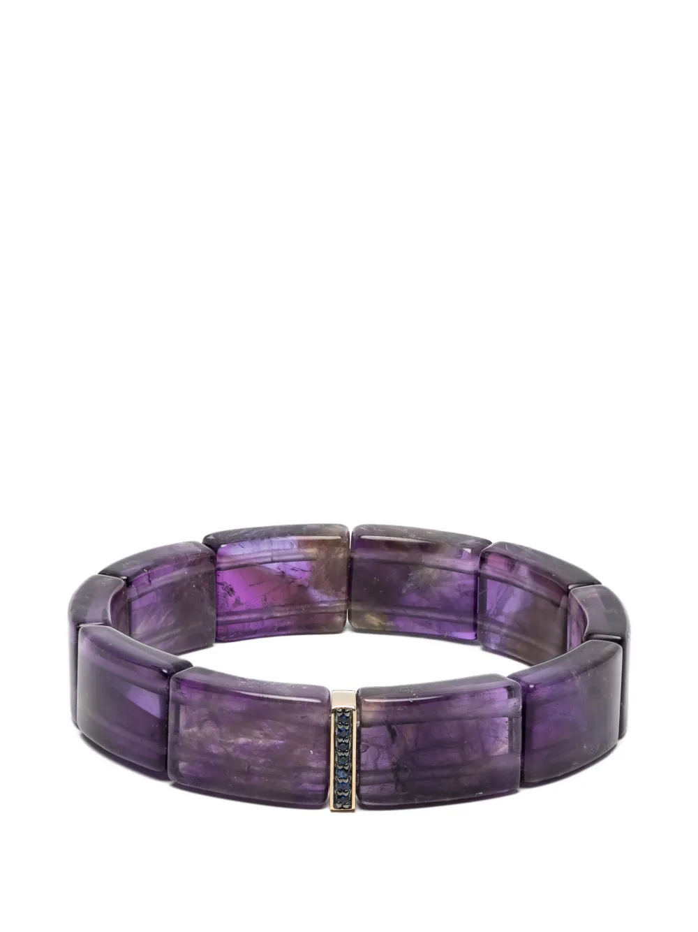 Sydney Evan gold & sapphire single row spacer on amethyst bracelets - Viola