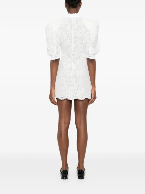Rowen Rose puffy-sleeves Polo Mini Dress | White | FARFETCH