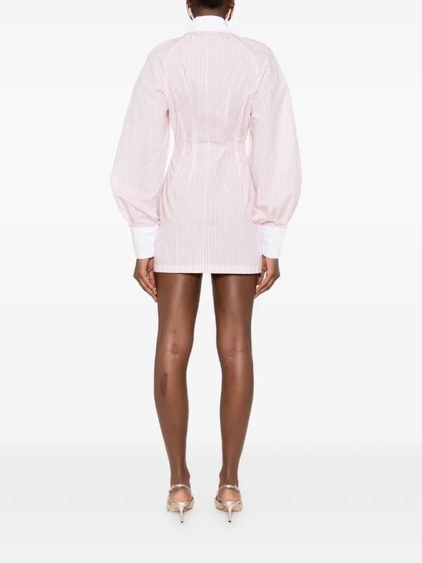 rowen rose pink dress Pleated Turtleneck Long Dress