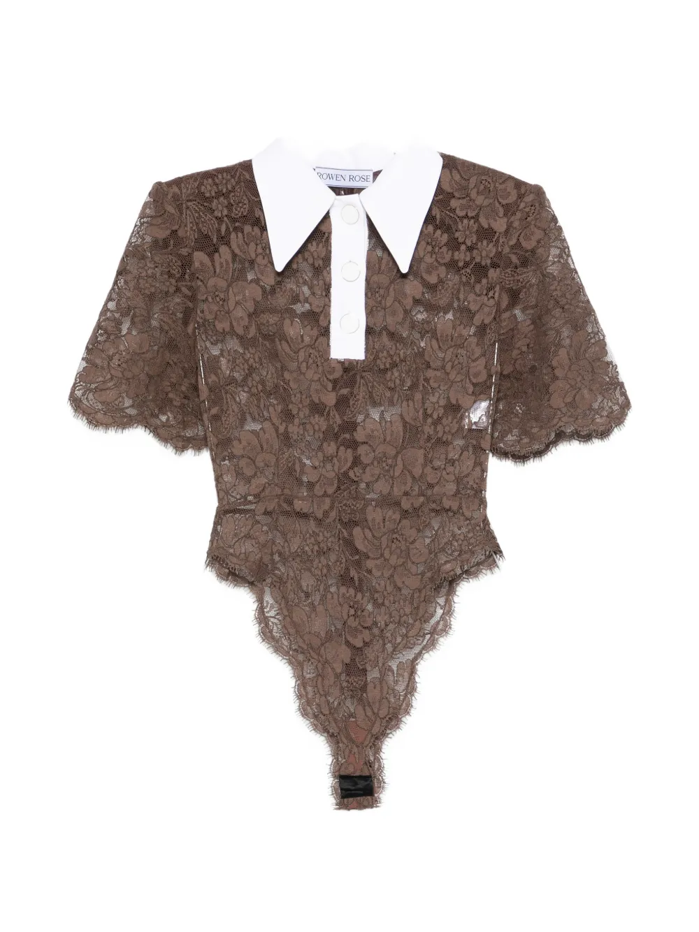 Rowen Rose lace polo shirt bodie - Marrone