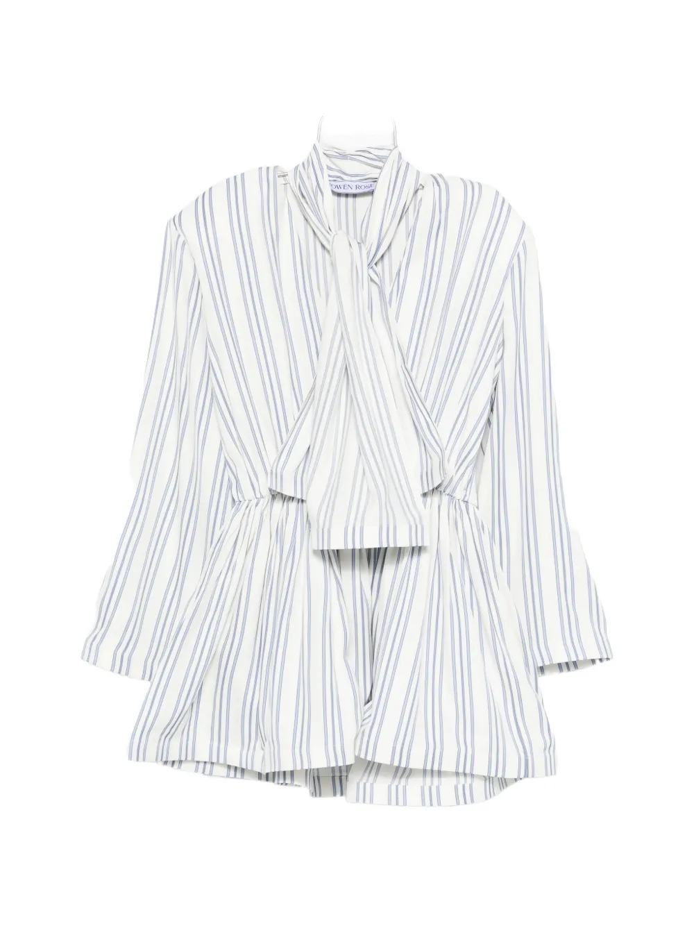 Rowen Rose scarf striped mini dress - Bianco