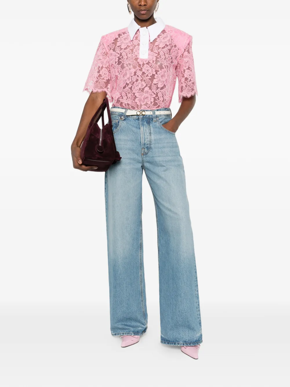 Rowen Rose Kanten polotop Roze