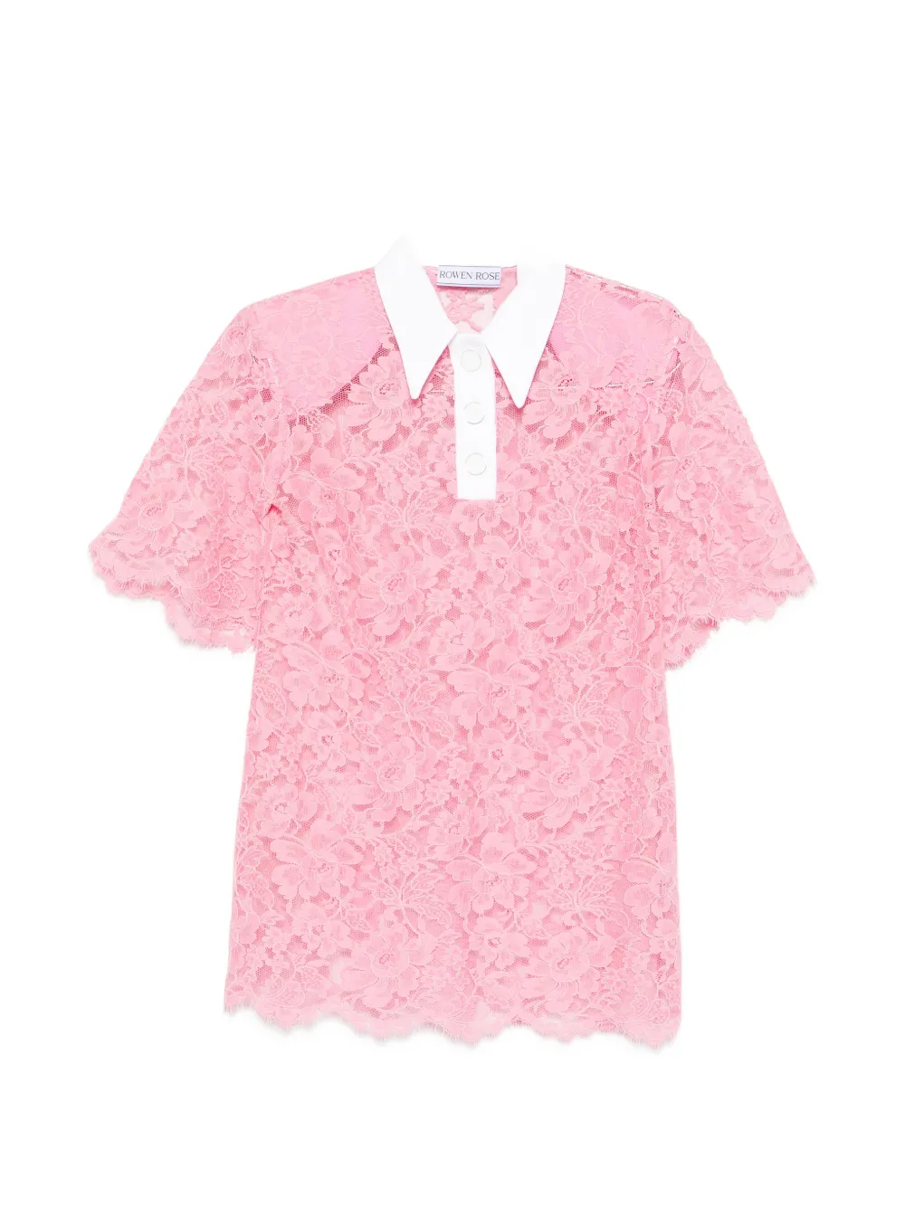 Rowen Rose lace polo top - Rosa