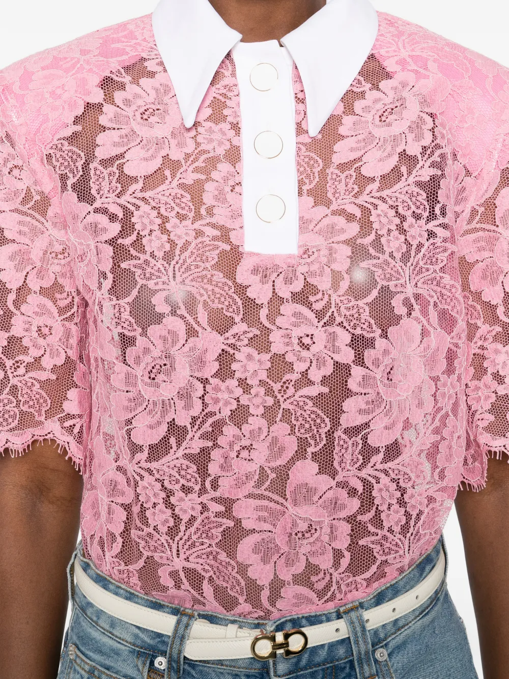 Rowen Rose Kanten polotop Roze