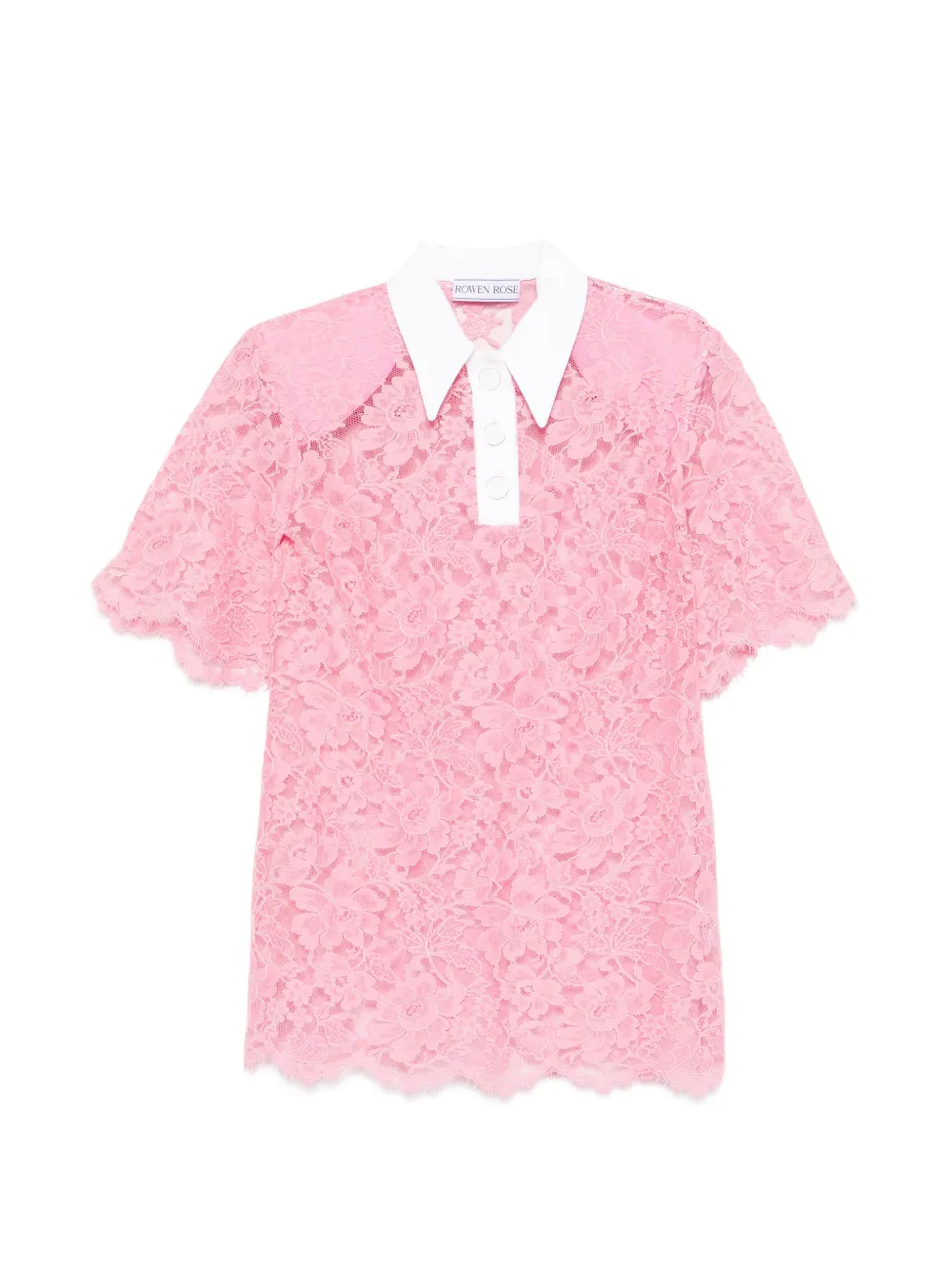 Rowen Rose lace polo top - Rosa